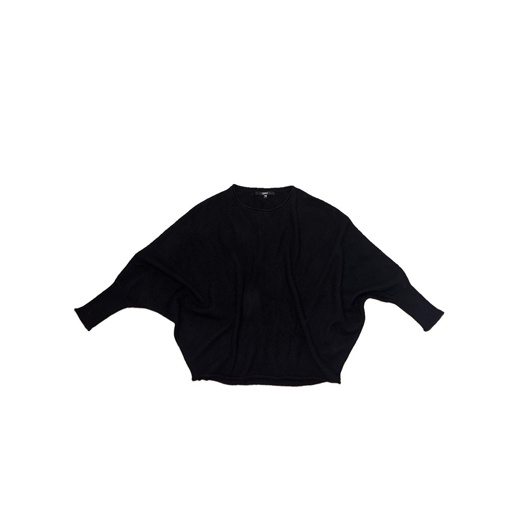 Quince Women's S/M Mongolian Black Cashmere Batwing Dolman Long Sleeve Sweater